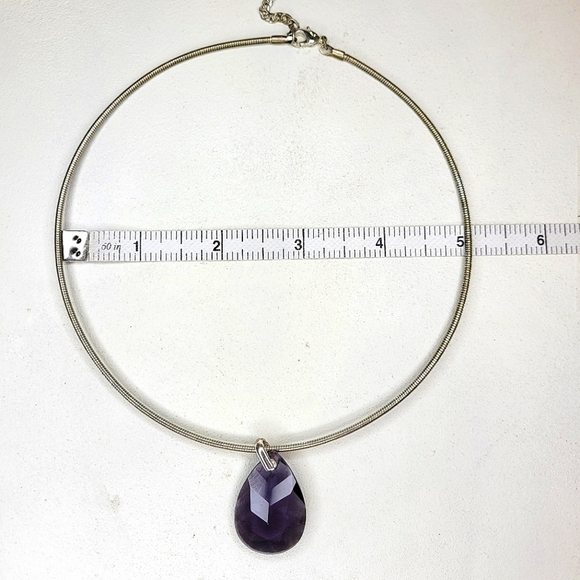 Amethyst Wire Teardrop Pendant Necklace - Picture 5 of 7